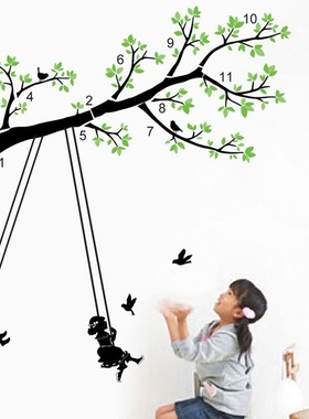Hot sell Swing Tree stickerHome Decoration kidsroom wallpap