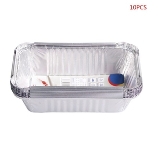 10pcs Disposable Aluminum Foil Tin Pans Rectangle Loaf Bread