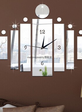 Luxury 3d Mirror Silver Wall Clock Modern Design Home Decor