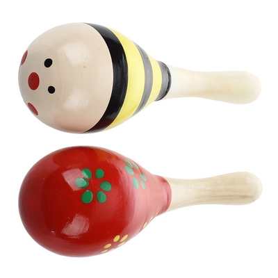 2 X Wood Maracas Musical Instrut Toy  Kids