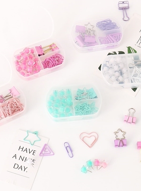 TUTU coloful Binder clips push pins paper clip stationery co