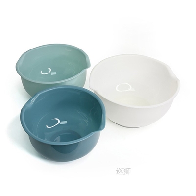 3pcs Plastic Bowl Mixing Bowl Multifunctional Bowl Large-Cap