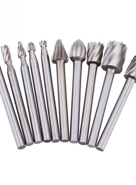 10 pcs High Speed Steel Burrs Rotary Files Woodworking Carvi