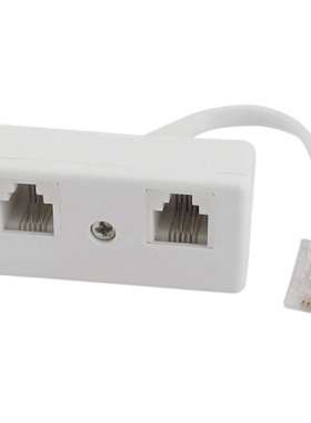 6P4C RJ11 Male to Dual Female Telephone Line Splitter Connec