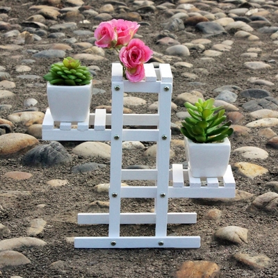 White Wooden Plant Flower Pot Shelf Stand Holder Garden Balc