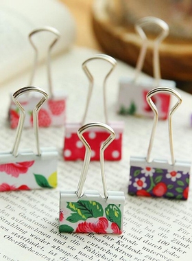 10X Fresh Floral Smile Metal Binder Clips Notes Letter Paper