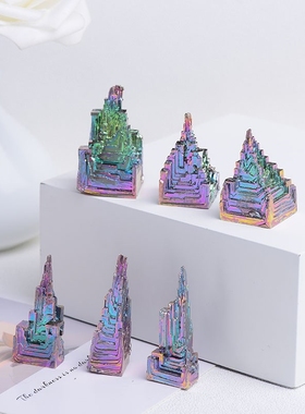 100% Natural Metal Quartz Pyramid Bismuth ore Quartz Gemsto