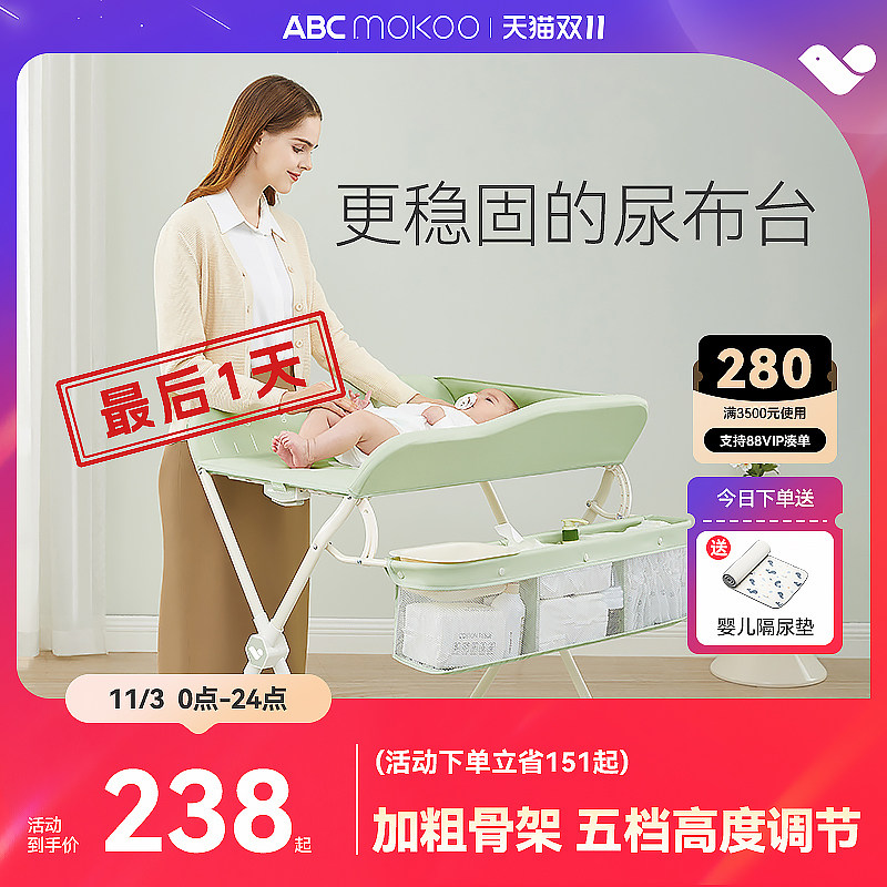 ABCmokoo艾瑟尿布台婴儿护理台新生儿宝宝多功能按摩抚触换尿布台属于什么档次？