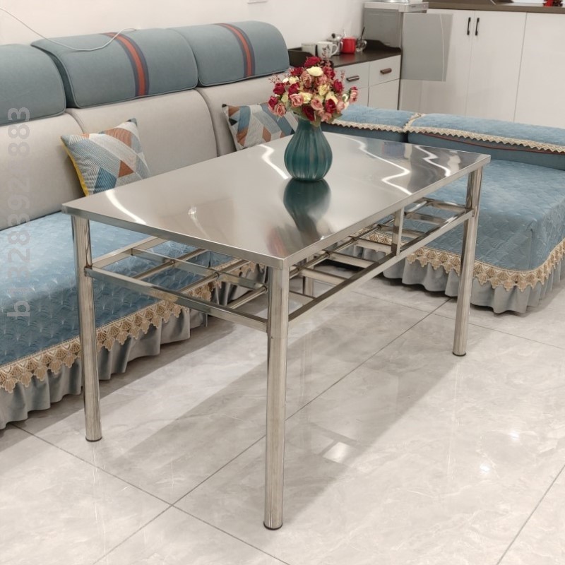 304不锈钢方桌特厚餐桌吃饭桌子烤火桌不锈钢桌子家用折叠正方形