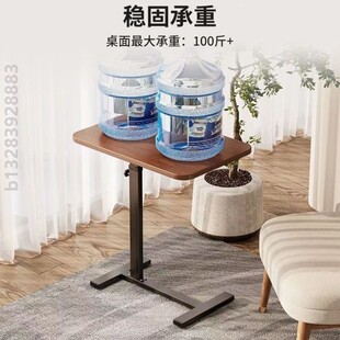 家用客厅隐形轮升降电脑桌多功能床边桌卧室升降推拉收纳床头柜子