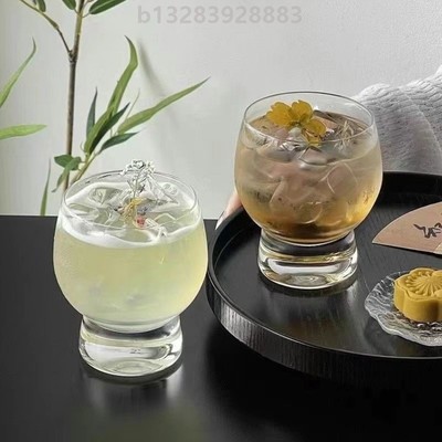 轻奢专用玻璃杯啤酒杯家用创意透明高颜值简约玻璃冷饮喝水果汁杯