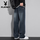 新款 春夏季 宽松直筒裤 子男士 花花公子美式 休闲阔腿长裤 高街牛仔裤