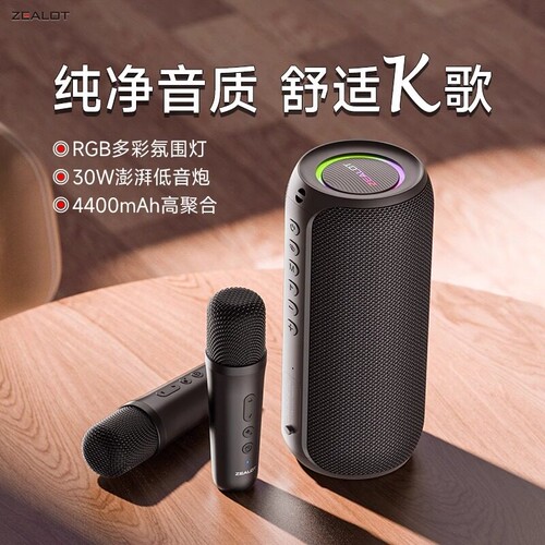 新款蓝牙音箱家用户外K歌话筒麦