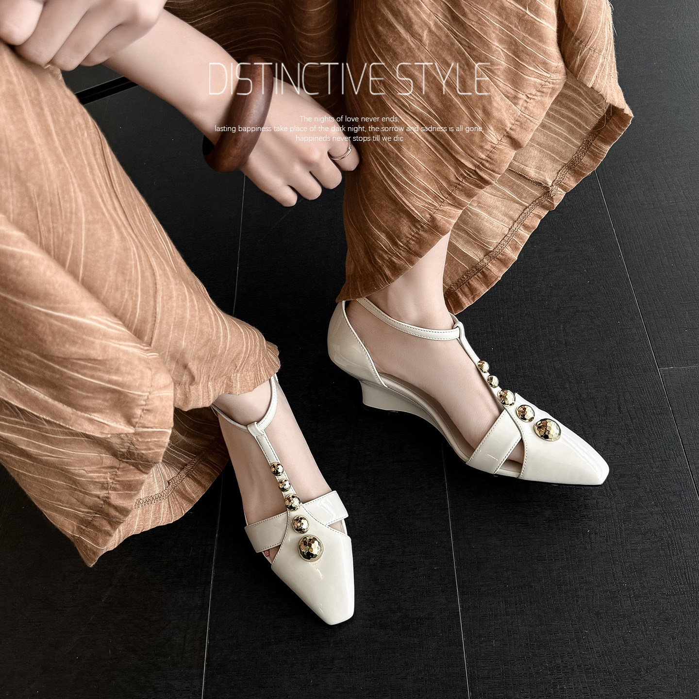 真皮设计感小众高跟凉鞋女款夏季外穿时尚高级感包头坡跟气质女鞋