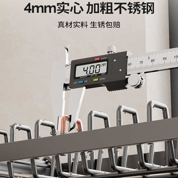 双层不锈钢厨房碗碟置物