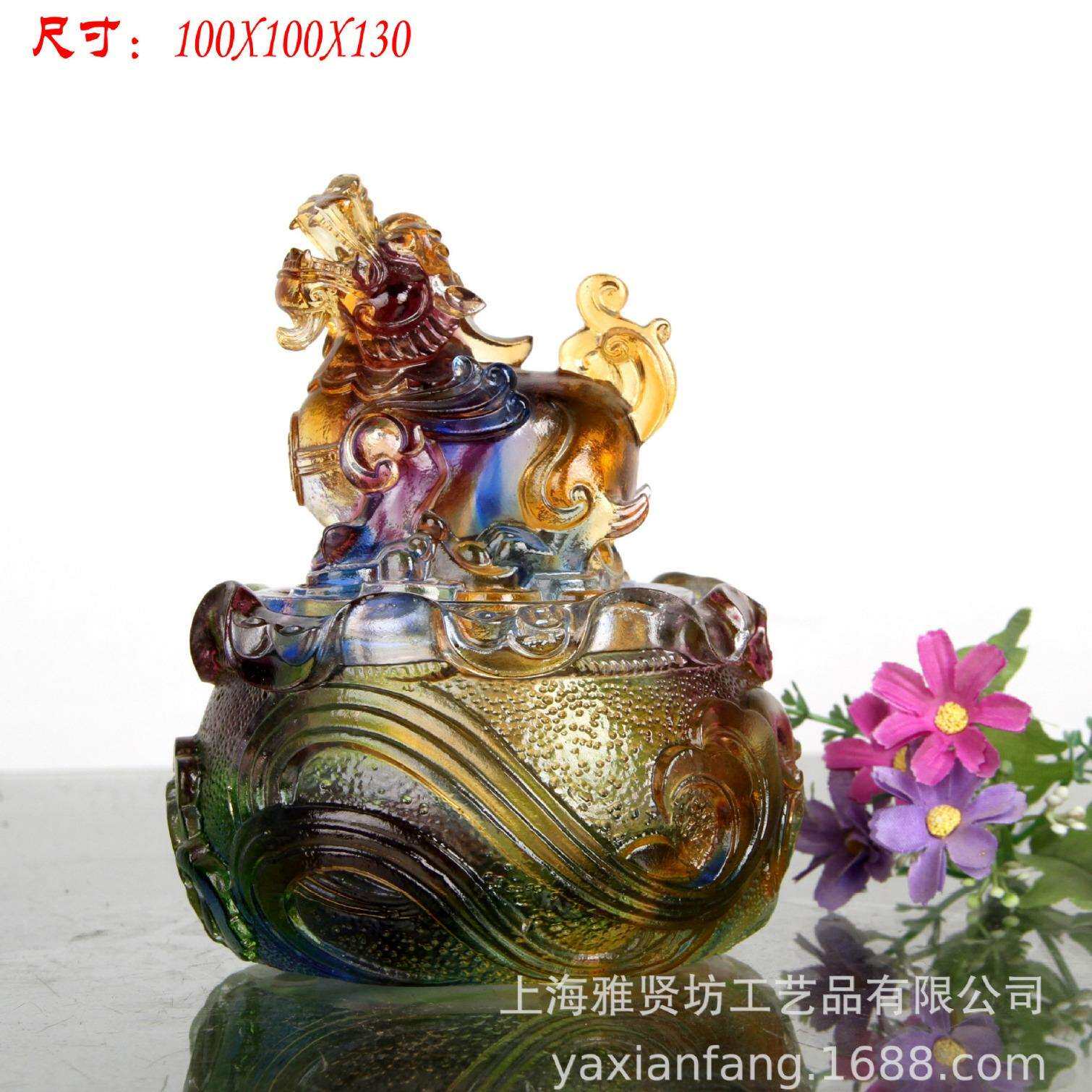 生产琉璃摆件琉璃貔貅聚宝盆脱蜡烧制琉璃工艺品