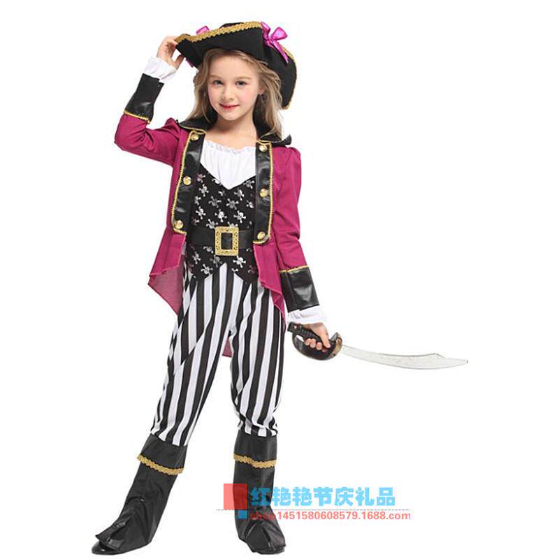 万圣节女童化妆舞会狂欢节服装杰克海盗装G-0329俏丽海盗女爵士