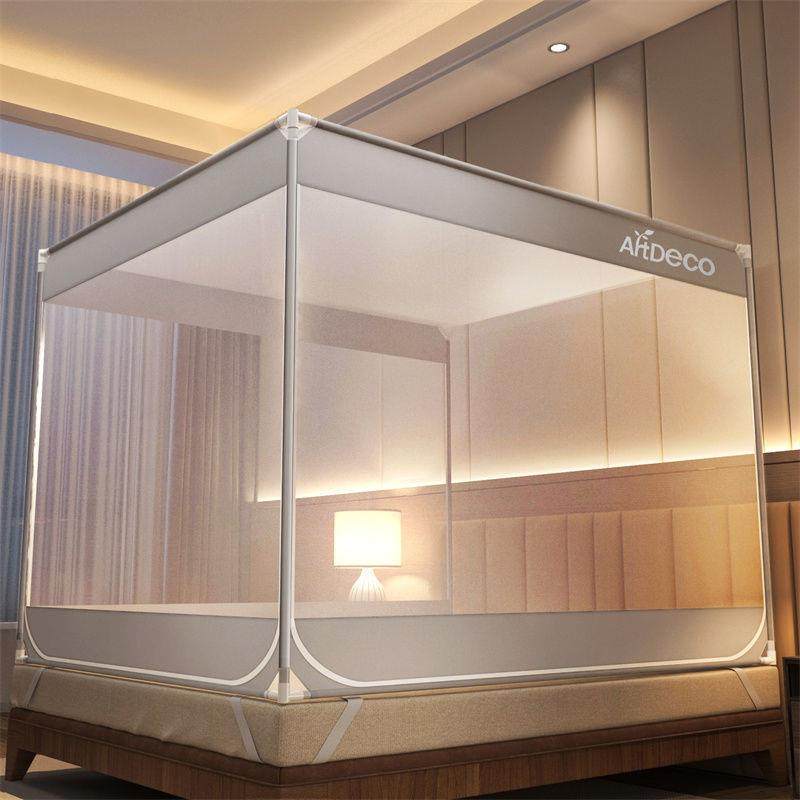 新款蚊帐家用卧室安装蒙古包儿童婴儿全底防掉三开门加密