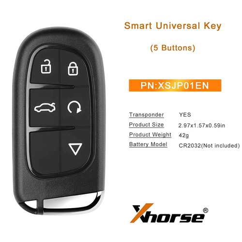 Xhorse XSJP01EN Universal Remote Key 5键 VVDI智能遥控钥匙