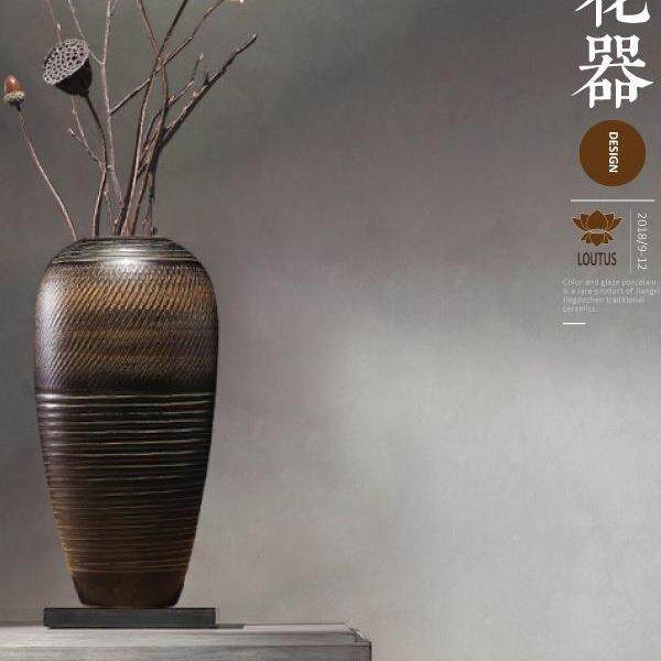 餐桌上的装饰品插干花的花瓶陶艺瓷器工艺品摆件客厅家居摆设创意