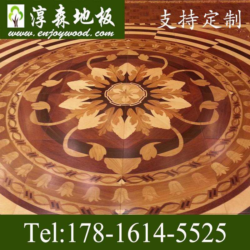 淳森大花大图艺术拼花木地板多层实木复合高端马赛克地板