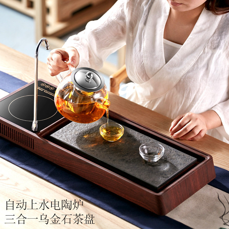 乌金石茶盘自动上水电陶炉