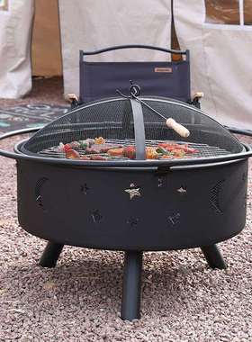 庭院火炉圆形星月露营火盆firepit取暖柴火户外篝火围炉煮茶烧烤