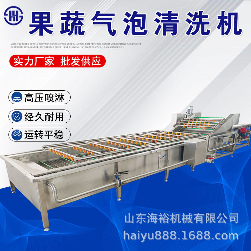 全自动高压果蔬气泡喷淋清洗机