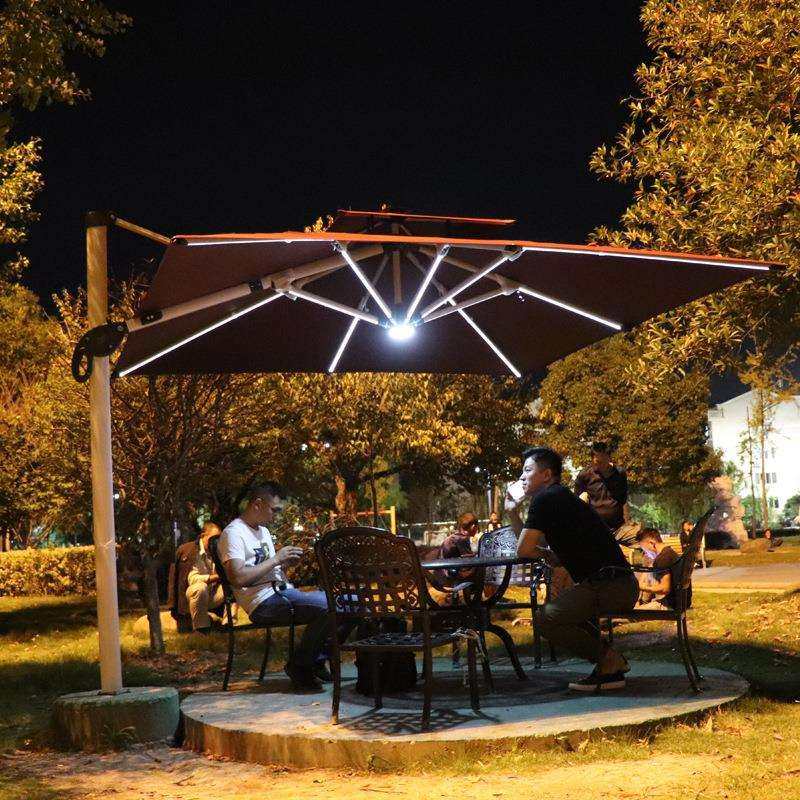 户外遮阳伞大号庭院别墅LED灯条伞室外花园加粗摆摊伞方形罗马伞,智能设备,其他智能设备,淘宝优惠券,粉丝福利购,淘宝优惠卷