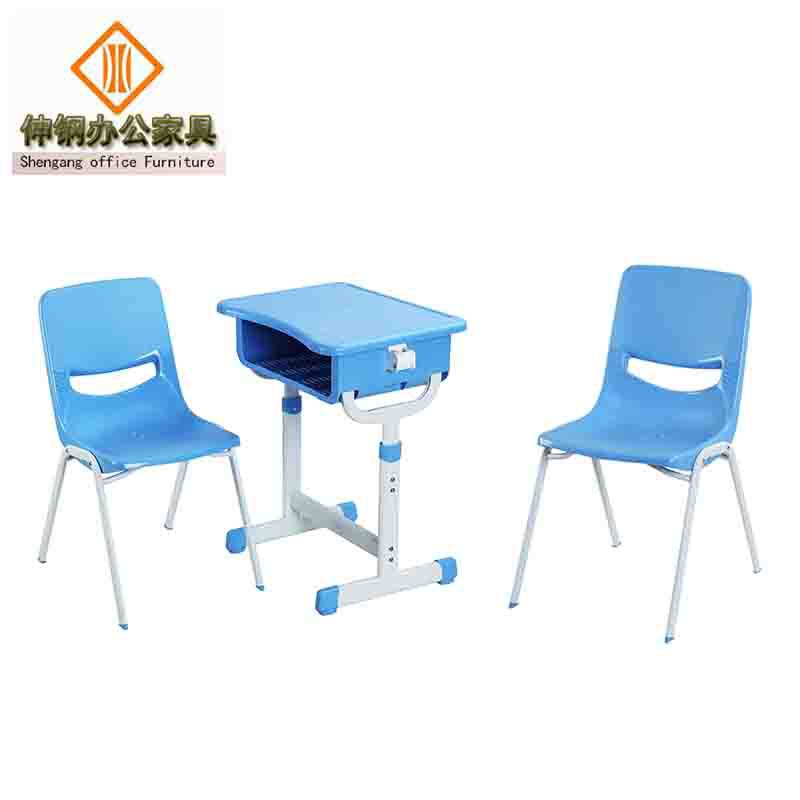 学生单人可调升降课桌椅