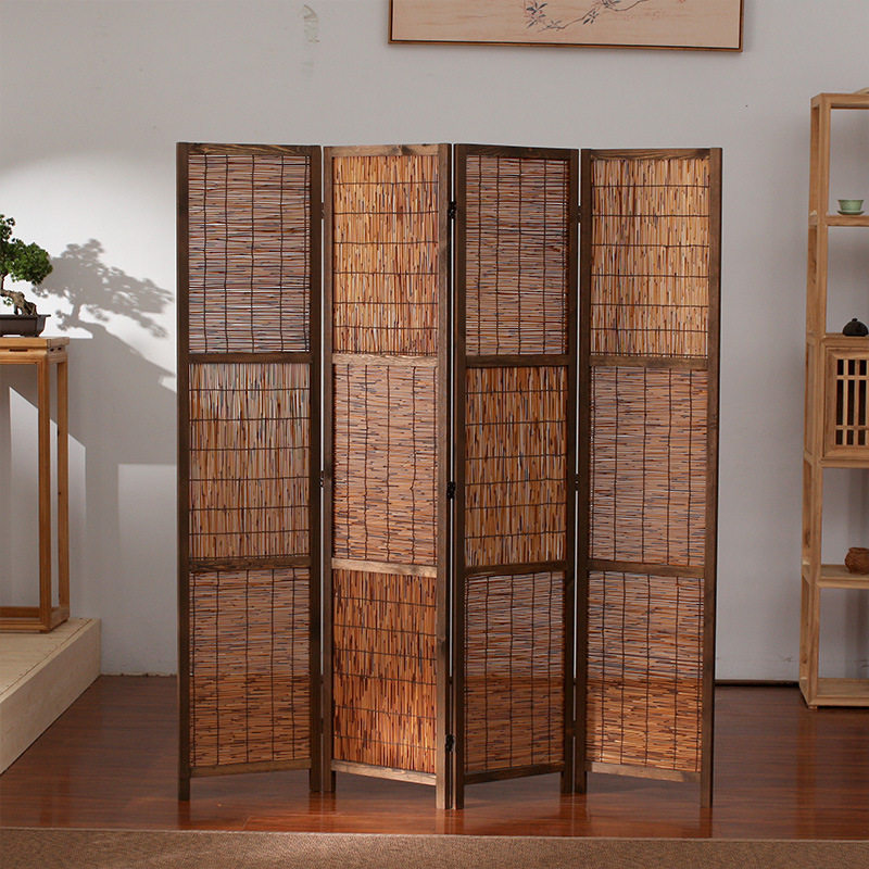 简易屏风隔断客厅折叠移动折屏简约现代复古风美式乡村装饰隔断墙