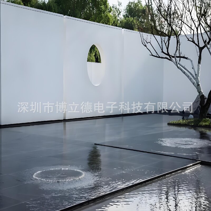 户外庭院景观流水喷泉涟漪水波纹