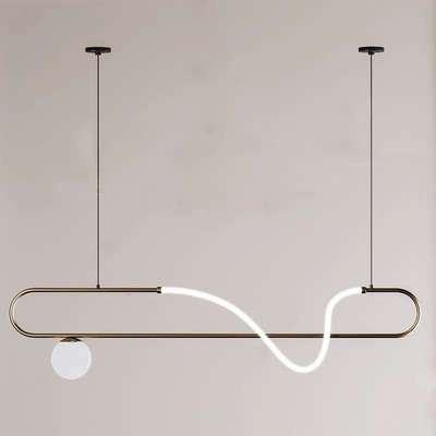 极简餐厅岛台吧台长条艺术灯软装家居展厅设计师样版间装饰吊灯