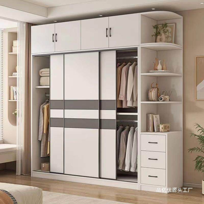 Tal衣柜家用卧室衣橱轻奢小户型简约储物柜出租房移门组合多层收