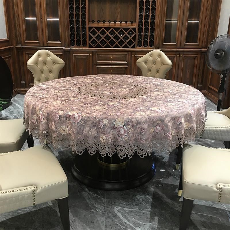 速发圆餐桌桌布新中式圆桌布布几布台圆布形欧式简约大圆桌桌子布
