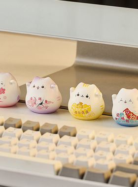 速发可治招财猫摆件电脑屏幕显示屏装饰解公室好物工位爱愈系办压