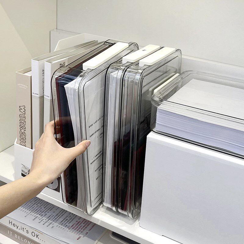 速发透明大4文件收纳盒a容量试卷收纳整理神文文件夹卷子a4纸器件