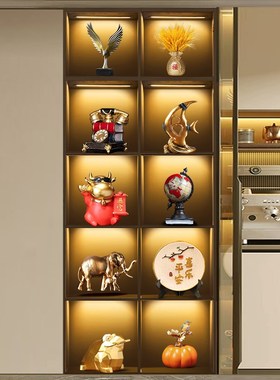 速发客厅艺工大气上档次轻奢高档酒柜装饰品摆件餐边柜摆设端高品