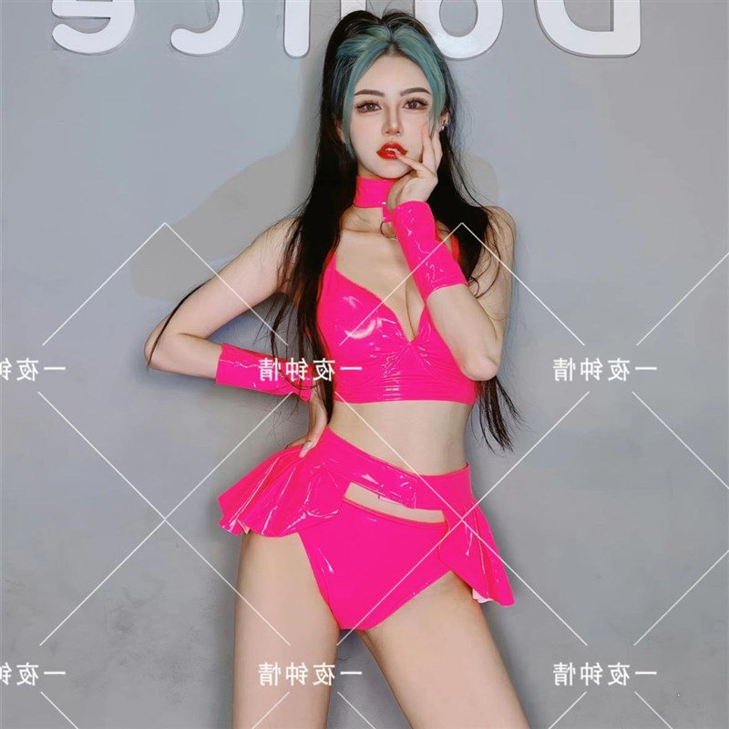 现货速发新款DS演出服酒吧o秀气氛派对dj领舞大气性感玫红色套装