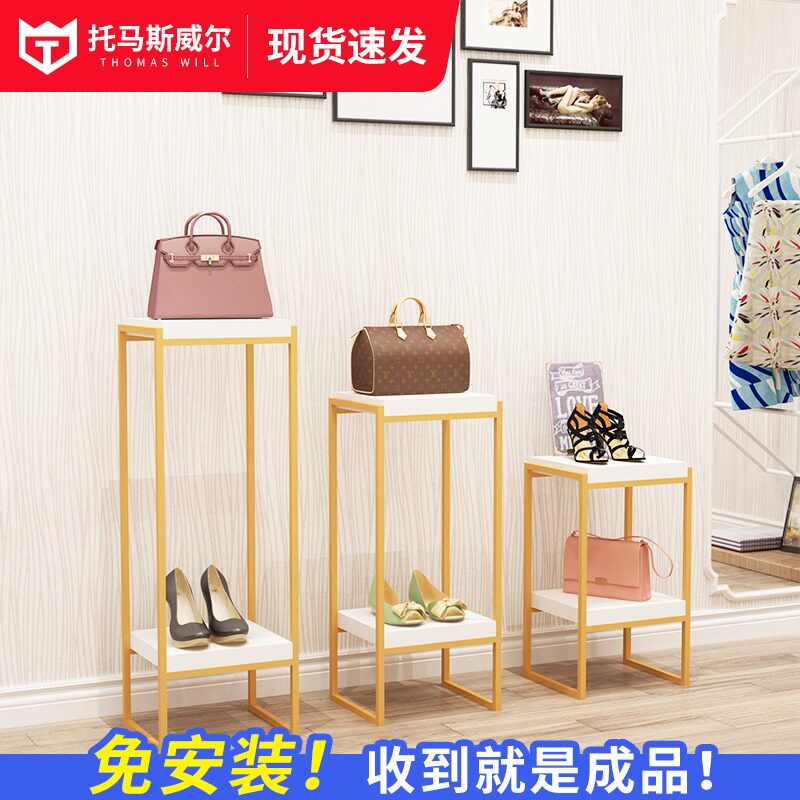 速发低装店鞋架柜列架落地式橱窗展示架多层中岛陈高服流水台