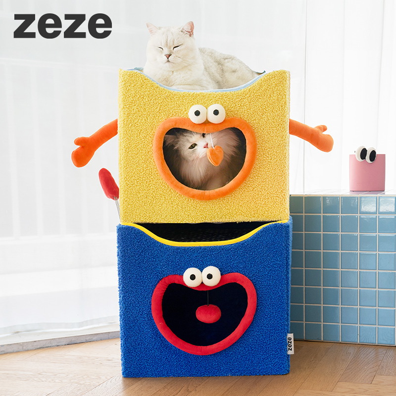 速发摺叠屋猫可猫屋凳子全封闭窝拆通猫咪四季洗用用品