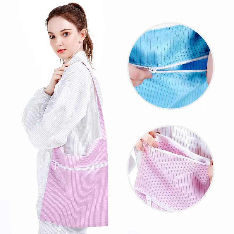 速发防静电收纳袋双层厂炼单肩跨包电子车间工书无尘鞋服袋无尘拉