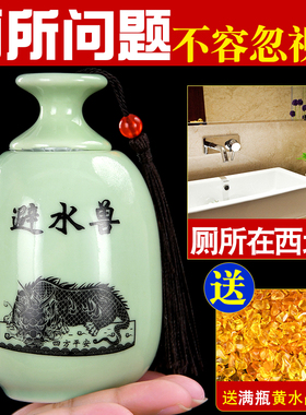 速发鲤水兽瓶摆件荷花避鱼图卫厕间生所在西北葫芦避水龙瓶厨房镇