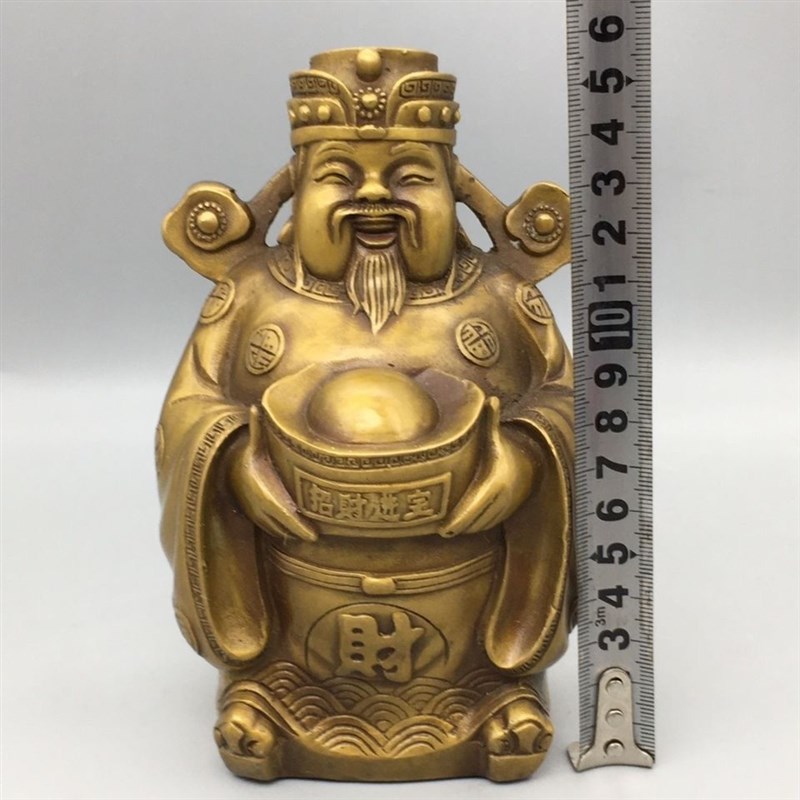 速发纯铜财神摆件 招财聚财开业家居店铺工艺礼品铜器