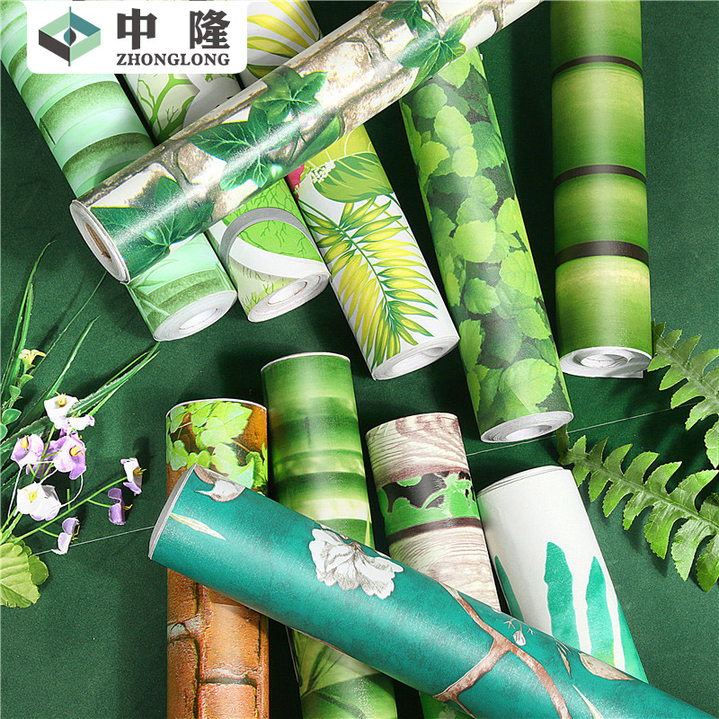 速发环保大自然装纸背景墙壁纸卧室墙饰壁画绿色竹子贴纸电视墙贴