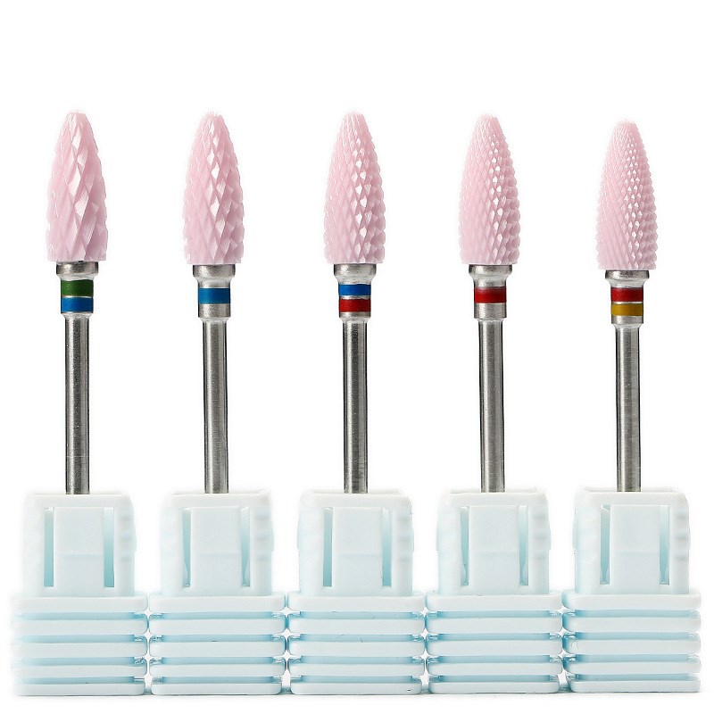 速发高品质美甲粉色陶具打磨头型指甲打磨机专用工瓷配件