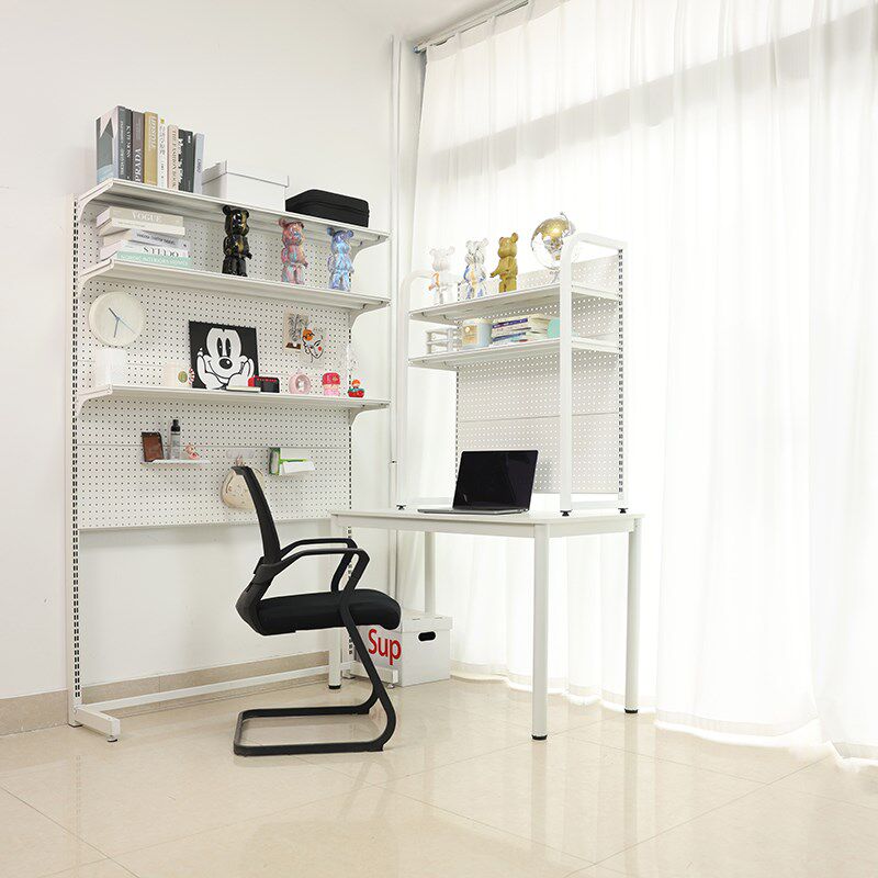 速发TJ展体金洞洞板书架少桌上书柜落地5示学习收纳一五书桌置物