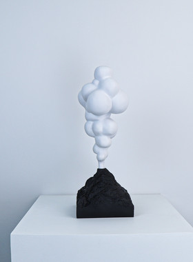 速发饰板房创意火样爆发摆件黑白抽象几何摆设软装山品工艺品