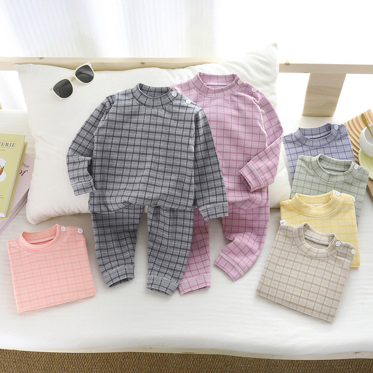 儿童德绒家居服套装男童女童秋冬保暖内衣中大童打底睡衣秋衣秋裤