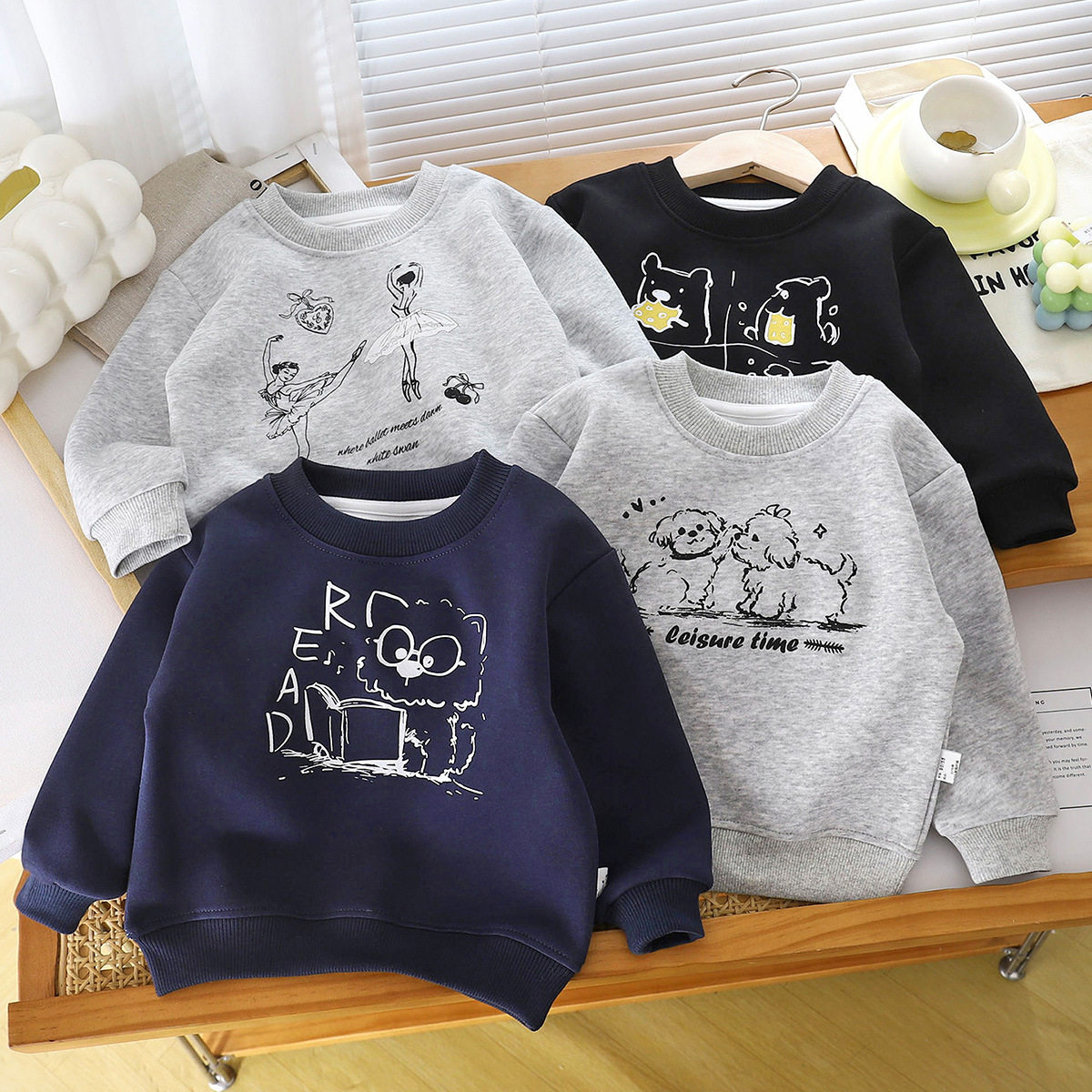 儿童卫衣秋季新款男童洋气华棉圆领女童2025长袖宝宝上衣童装批发